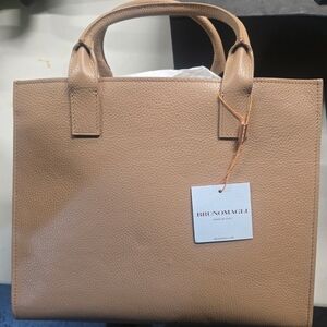 BrunoMagli Tan Leather Shoulder Bag